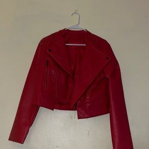 Red leather jacket from Amazon